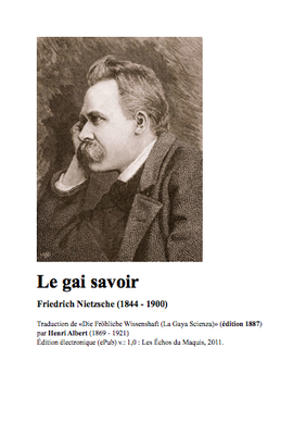 Couverture de Nietzsche - Le gai savoir
